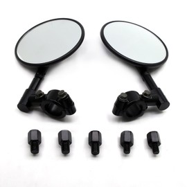 MZS Motorcycle Handlebar Mirrors, Foldable Bar End Mirror M8 Thread with 7/8 Handlebars Mount Fit for Motorbike Street Dirt Electric Bike E-bike Adventure Scooter ATV Quad