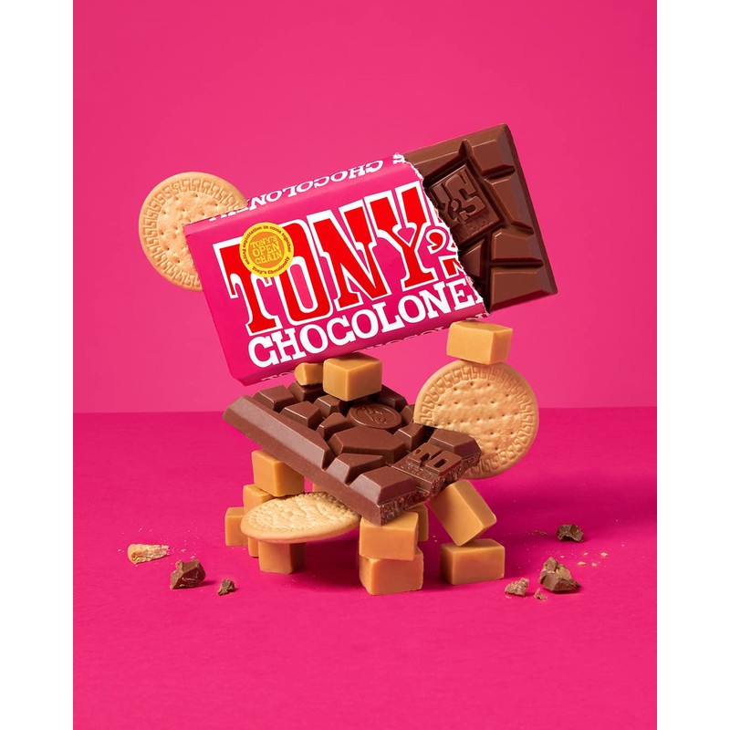 Tony’s Chocolonely Belgian Milk Chocolate Candy Bar With Caramel &