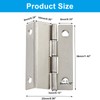 Augiimor 10 Pcs Silver Three Fold Hinges Box Hinge Hardware