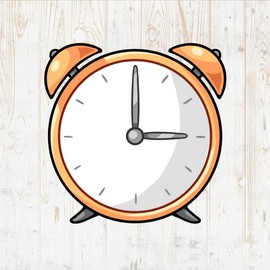 Alarm Clock Decals Peel & Stick - Wall Vinyl Stickers - Kawaii Cartoon Cute Funny Watercolor Colorful - Car Window Truck Laptop Tumbler - Boys Girls Kids Bedroom Nursery Room Decor DWSV19310