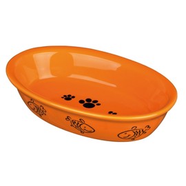 Trixie Cat bowl, oval, ceramic ( Assorted Color)