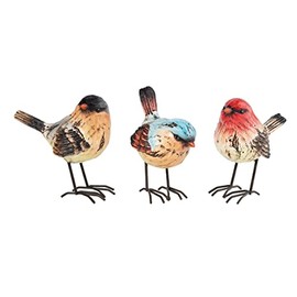 GALLERIE II 4.13" Standing Colorful Birds Realistic Decorative Figurines, Assortment of 3 Home Living Room Fireplace Mantle End Table Kitchen Dining Dinner Table Tabletop Bird Watching Enthusiast