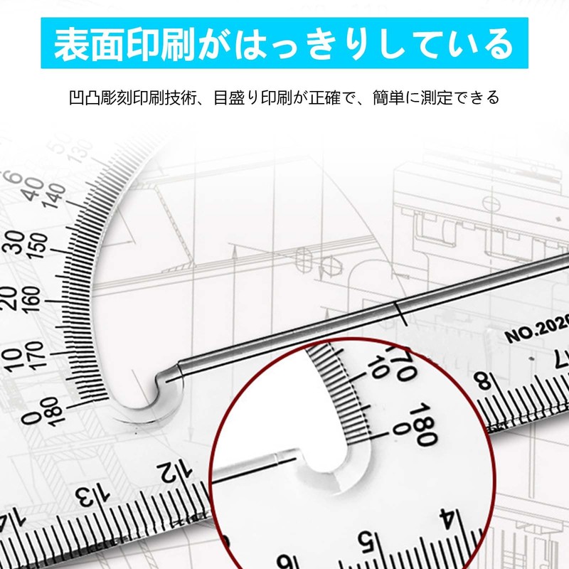PAVIKE Triangle Ruler for Drafting (Set of 2), Transparent Math