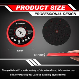 Dimsile 2 Set 6 Inch Replacement Sander Pad Compatible with Bosch Get75-6n Sander - 6" Hook and Loop Sanding Pad Multi-Hole Grinding Plate Replace Compatible with Rsm6044 Rsm6045 Rsm6046