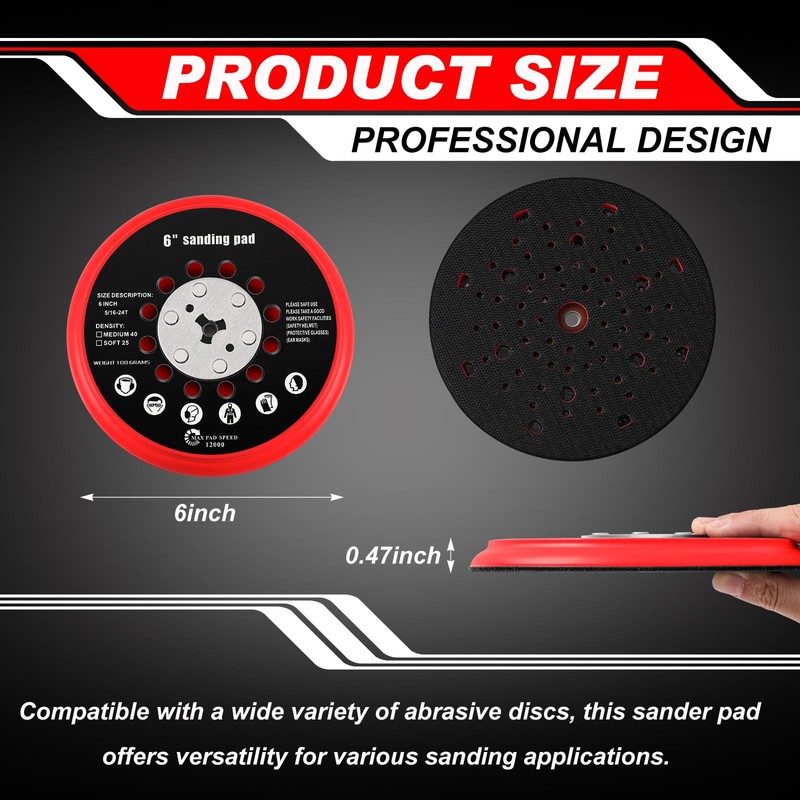 Dimsile 2 Set 6 Inch Replacement Sander Pad Compatible with
