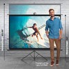 Projector Screen 84" with Floor Standing Portable Fold-Out Roll-Up Tripod