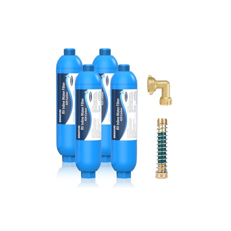 4 Packs of RV Inline/Marine Water Filter With Flexible Hose