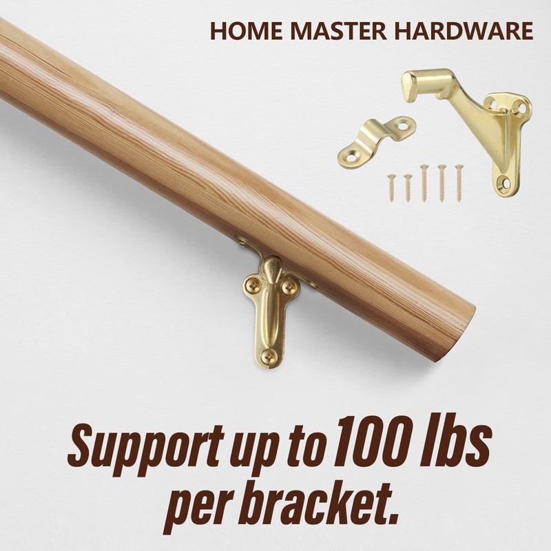 HOME MASTER HARDWARE Handrail Stair Brackets 3" Heavy Duty Staircase