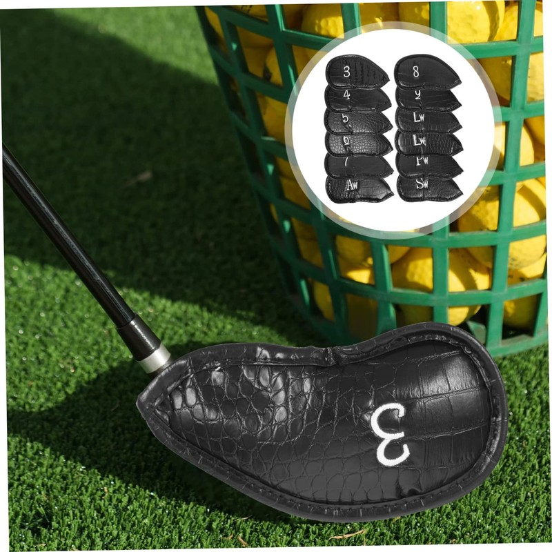 Totority 1set Pu Golf Club Covers Crocodile Pattern Protective Headcovers