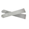 DreamHigh Women's Evening Party 21" Long Satin Finger Gloves (Silver)