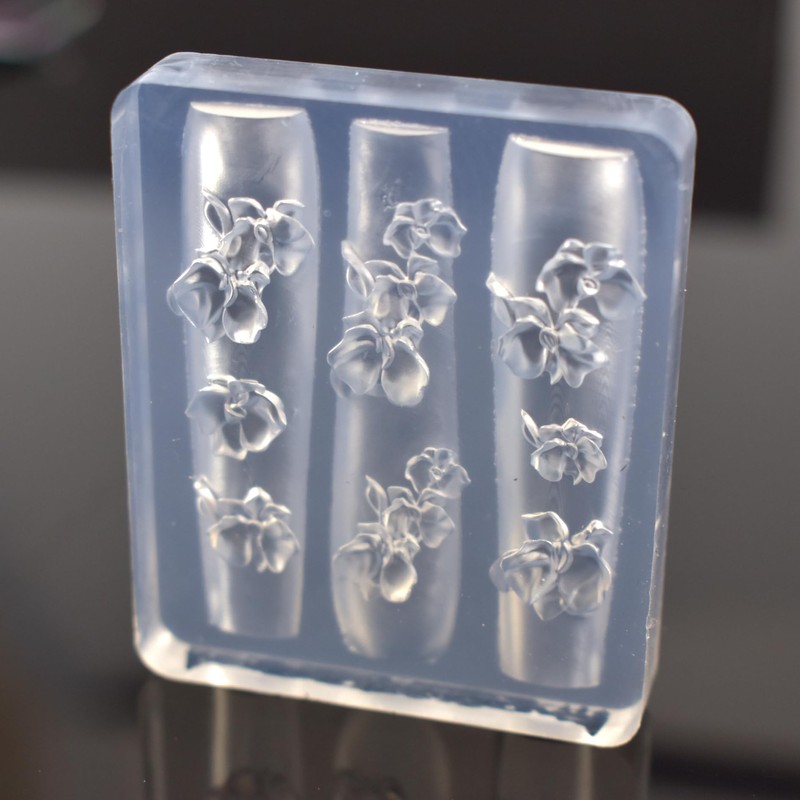 LIFOOST Flower Silicone Nail Molds Carving Template Floral Casting Molds