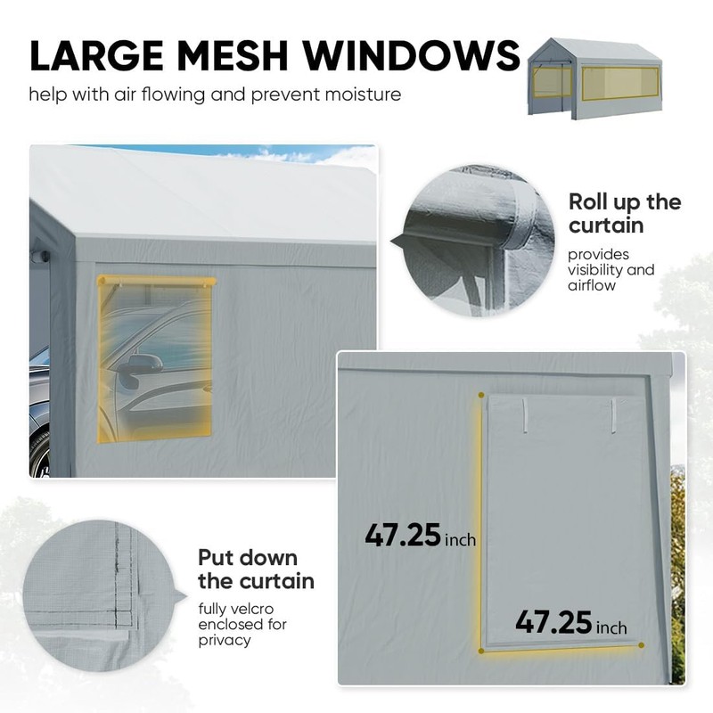 ADVANCE OUTDOOR Replacement Mesh Window Sidewall Tarp for 10/12x20 ft