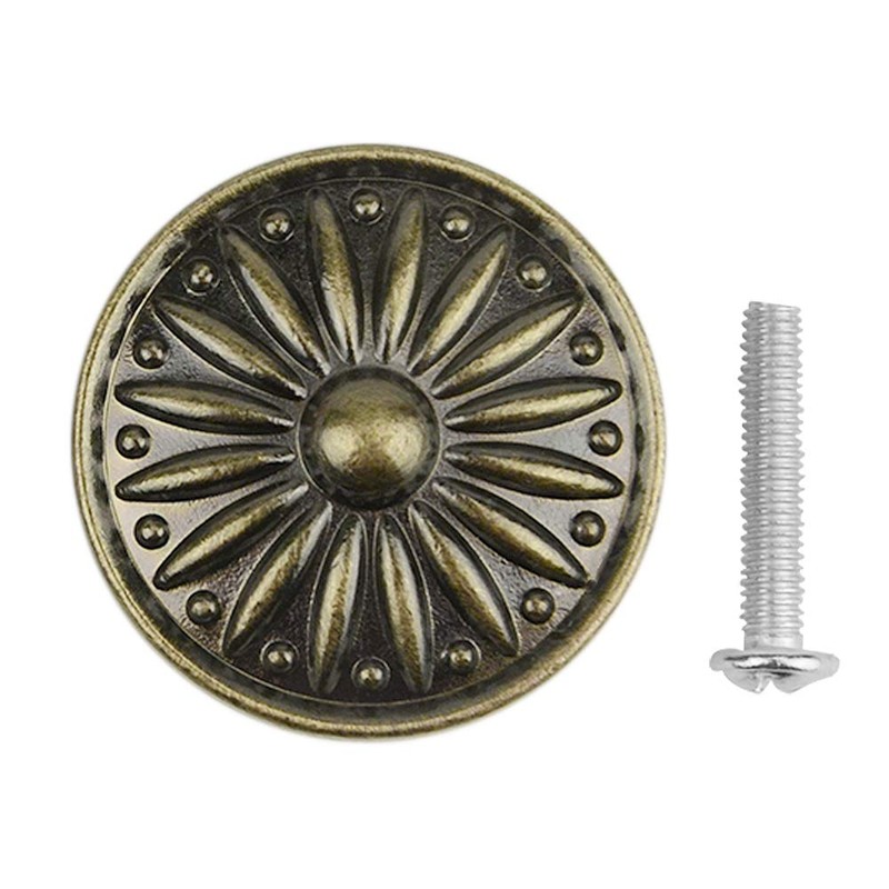 TOVOT 10PCS 1.38" Antique Dresser Drawer Knobs Bronze Cabinet Door