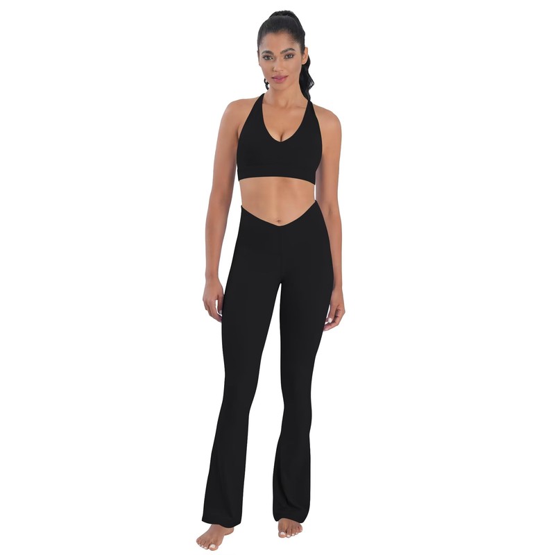 Sunzel Mini Flare Leggings for Women V Crossover Mid Rise
