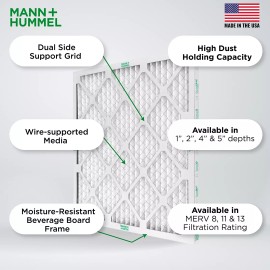 Mann+Hummel 20x20x1 MERV 8 Pleated Air Filters by Mann+Hummel. Box of 8.