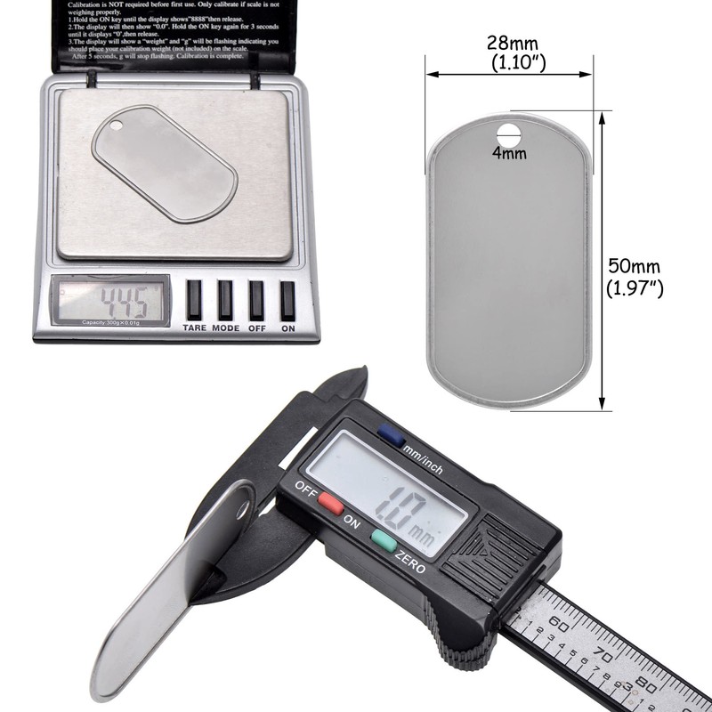 Paialco Stainless Steel Military Dog ID Tags, 12pcs