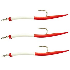 Dieter Eisele Rubber Makks Red / White - 3 Artificial Baits for Cod Length / Hook Size: 15 cm / Size 8/0
