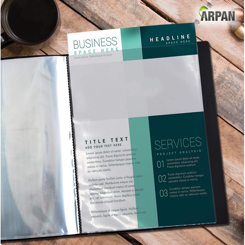 Display Book - 48 Pockets Black Presentation A4 Display Book