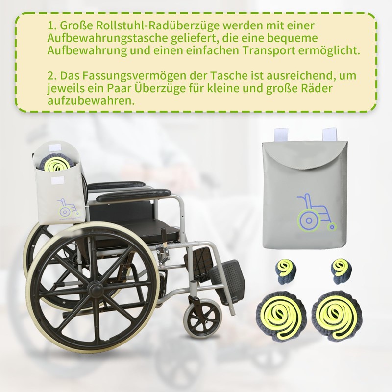 Wheelchair Wheel Covers (Pack of 2) - Dustproof & Low