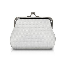 AdiStylinno Coin Purse for Women, PU Leather Coin Pouch with Kiss Lock, Portable Small Change Purse for Storing Cards Coin (White)