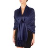 Sakkas Eco-Friendly Bamboo Solid Pashmina Shawl Wrap Stole - Navy