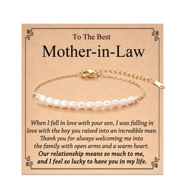 Tarsus Mother in Law Gifts from Daughter in Law, Pearl Bracelet Wedding Christmas Mothers Day Mother in Law Birthday Gifts Jewelry
