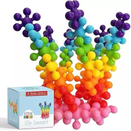 Chichalk Clip Connect 100 Pieces | Diameter 1.5" Interlocking Solid Plastic Building-NEW