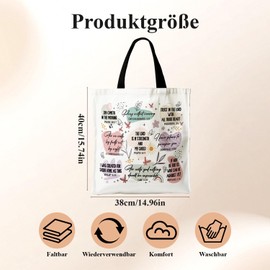 Bibelverse Stoffbeutel Christliche Stofftasche mit Aufschrift Tragetasche Damen mit Innentasche und Verdecktem Verschluss Einkaufstasche Tragetaschen Baumwolltasche Christliche Geschenke für Frauen