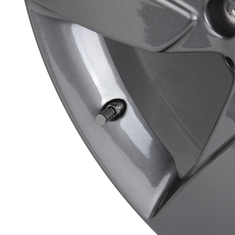 TOMALL Round Style Wheel Tyre Valve Caps Chrome Grey for