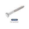 METALLIXITY 10pcs M8x65mm Hex Lag Screws 304 Stainless Steel Self