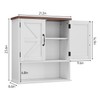 Mino Kesper Bathroom Wall Cabinet with Barn Doors, Wall Mounted
