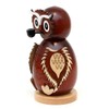 Dekohelden24 Beautiful Wooden Incense Figurine Owl Brown L/W/H: 8 x