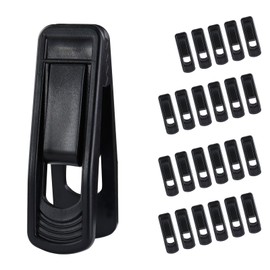 Feelorna Pack of 24 Clothes Pegs, Non-Slip Plastic Towel Clips, Lightweight Small Clothes Pegs, Strong Beach Towel Clips, Multi-Purpose Clothes Pegs for Hanging Hats, Socks, Towels (24, Black)