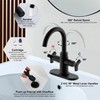 Derengge Matte Black Bathroom Faucet,Two-Handle Bathroom Sink Faucet Water Supply