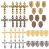 SUNNYCLUE 4 Color Tibetan Style Rosary Cross Charms and Center
