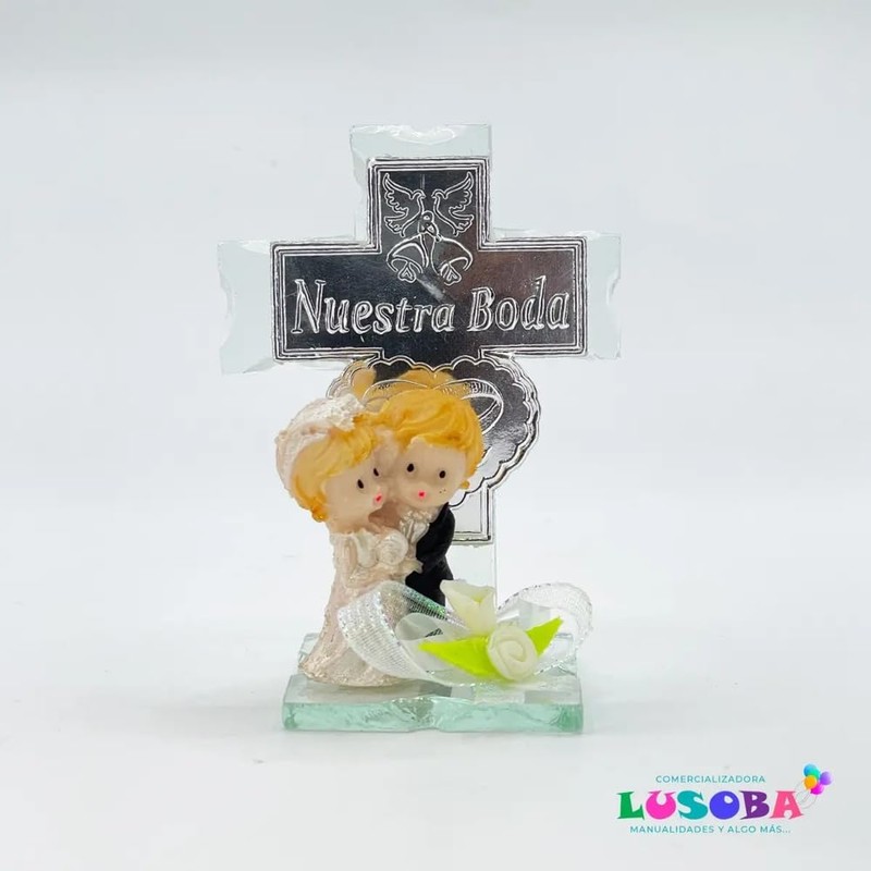Cruz de Cristal Recuerdo Boda 12 Piezas