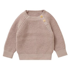 LAWKUL Baby Pullover Sweater Ultra-Soft Stretchy Long Sleeve Knit Clothes for Infants & Toddlers Khaki 6-9M