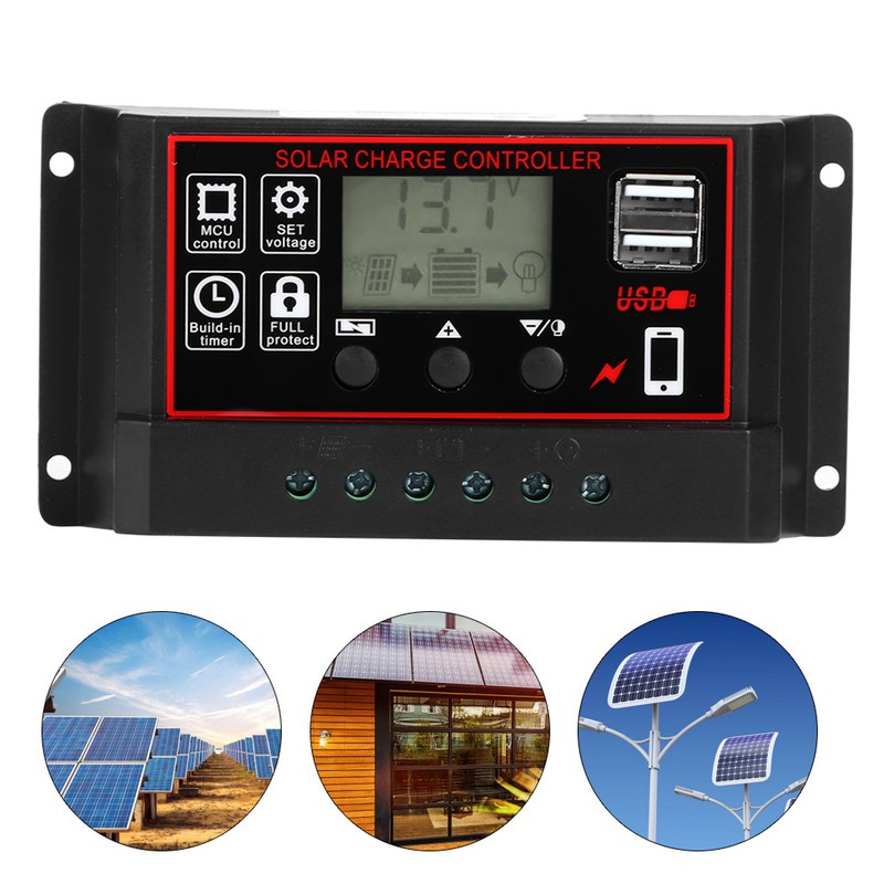 12V 24V Solar Photovoltaic Meter Intelligent Digital Display Controller USB