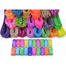 Bored Paracord 550lb Type III Paracord Combo Crafting Kits with Buckles