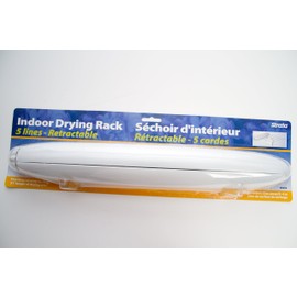 Strata 5-Line Retractable Indoor Clothesline, Adds 51 Feet of Drying Space, Wall Mounted Clothes Line, Easy to Install Retractable Laundry Line, Adjustable Indoor Clothesline for Air Drying Clothes