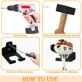 Aoutou Garage Organizer Trimmer Rack, Wall Mounted Tool Hanger for Grass Trimmer, Hedge Trimmer, Weed Whackers & Garden Tools – Heavy Duty, Space-Saving, Anti-Rust Storage Rack for Garage & Home,2PCS