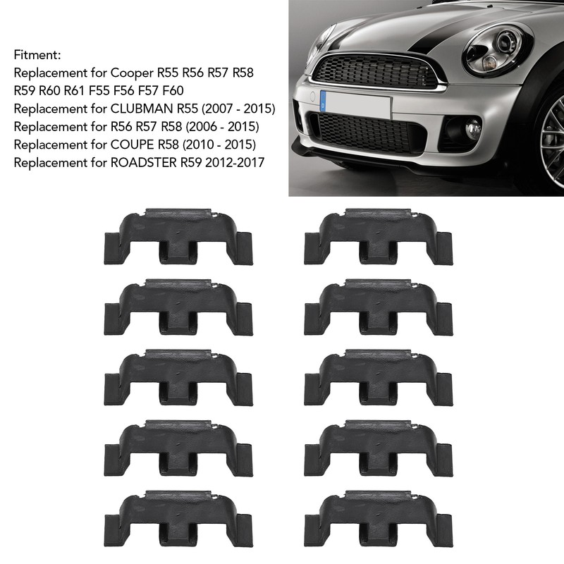10pcs Headlight Trim Ring Clips 51132752145 Plastic Front Headlight Bezel