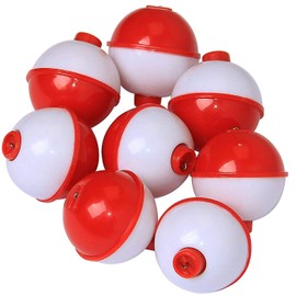 OROOTL Fishing Bobbers Floats Hard ABS Fishing Float Round Buoy Bobbers Red and White Fishing Floats and Bobbers Push Button Slip Bobbers Tackle Assortment 10Pcs