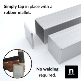 Nelsons CNC 10 Pack 1x1 Inch Aluminum Radius Edge Square End Caps for Square Tubing with Wall Thickness 0.09" - Easy Install Plug Metal Fence Posts, Metal Pipe, Aluminum Tubes, Hand Rails