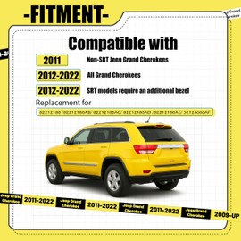 ECOTRIC Class IV Trailer Hitch Receiver and Bezel Compatible with 2011-2022 Jeep Grand Cherokee Replacement for 82212180AC 82212180AD 3 Stages 2-inch Square Receiver (You Will Receive 2 Packages)