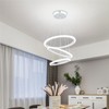O'NEELDY Modern LED Chandeliers White Pendant Light Fixture 3 Ring
