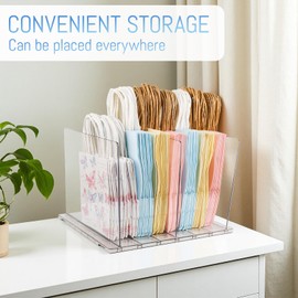 NUOLUTH Gift Bag Storage Organizer:Acrylic Reusable Bag Organizer, Adjustable Shelf Divider Bag Organizer for Small Closet