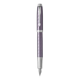 Parker IM Fountain Pen, Premium Dark Violet, Medium Nib with Blue Ink Refill (1931637)