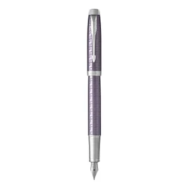 Parker IM Fountain Pen, Premium Dark Violet, Medium Nib with Blue Ink Refill (1931637)