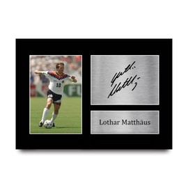 HWC Trading A4 Lothar Matthäus Germany Gifts Printed Autograph Picture for Fans and Supporters of Signing - A4